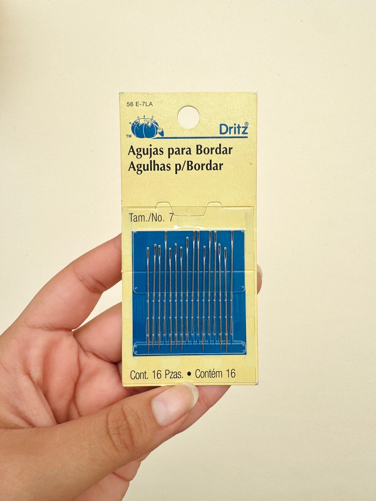 Agujas para Bordado Dritz · Tamaño 7