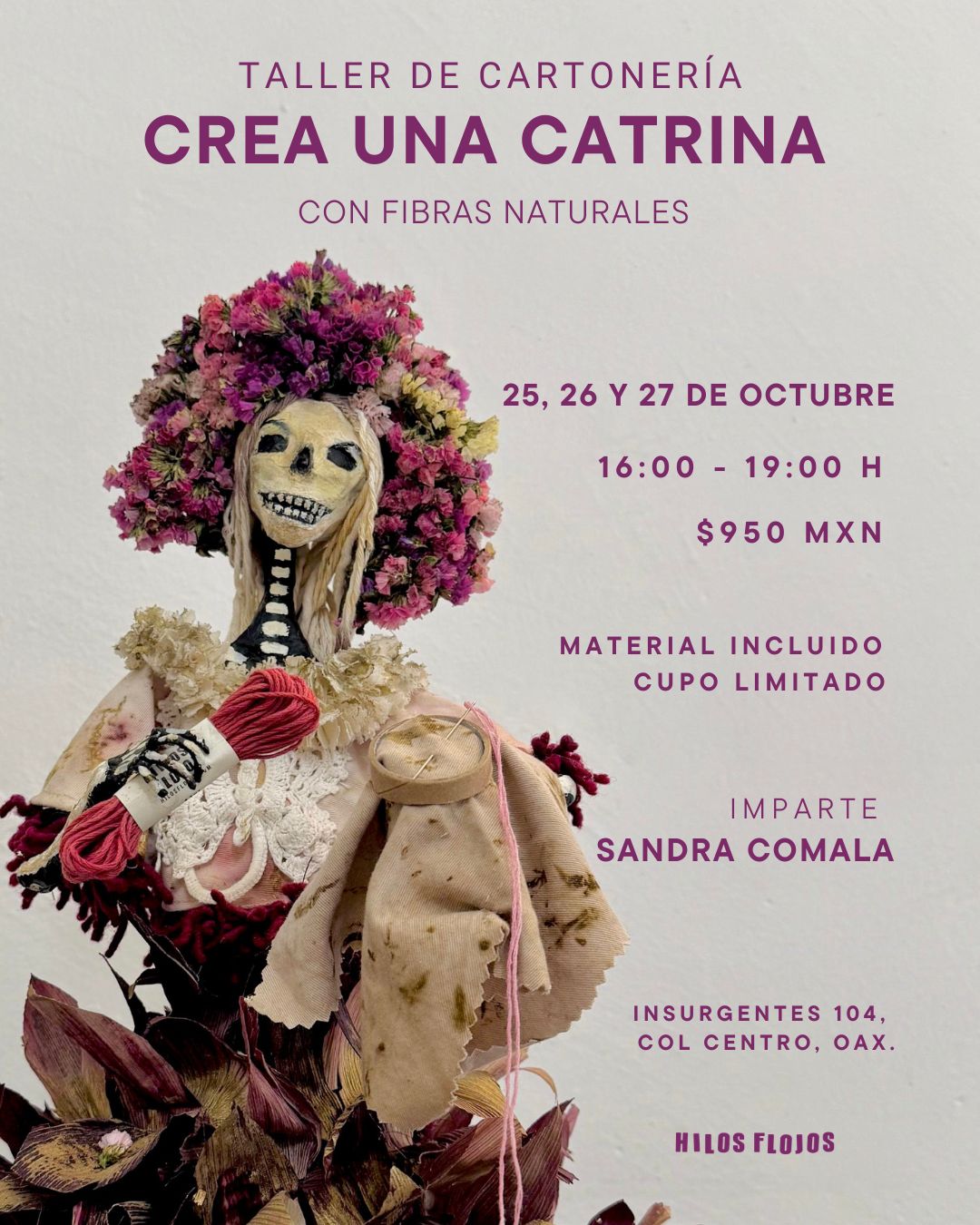 Taller de Cartonería: Crea una catrina de fibras naturales