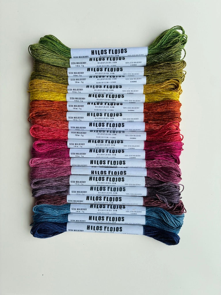 Set de hilo de Seda Mulberry teñida naturalmente