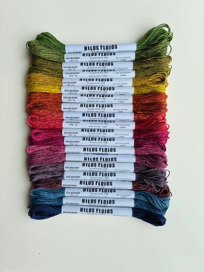 Set de hilo de Seda Mulberry teñida naturalmente