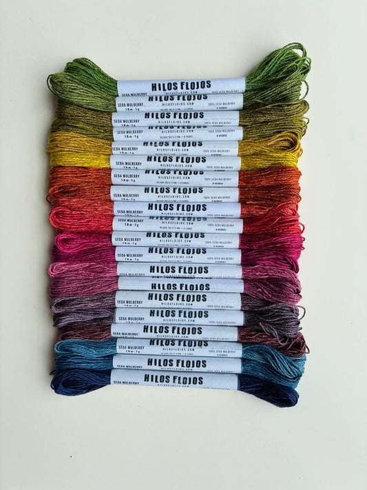 Set de hilo de Seda Mulberry teñida naturalmente