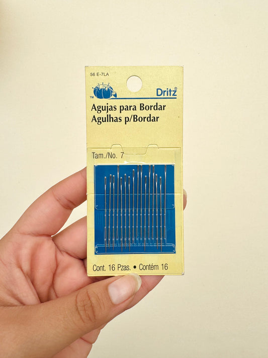 Agujas para Bordado Dritz · Tamaño 7