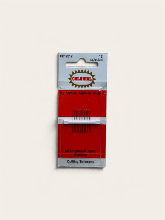Agujas Colonial para acolchado (Betweens) – Paquete de 12 piezas