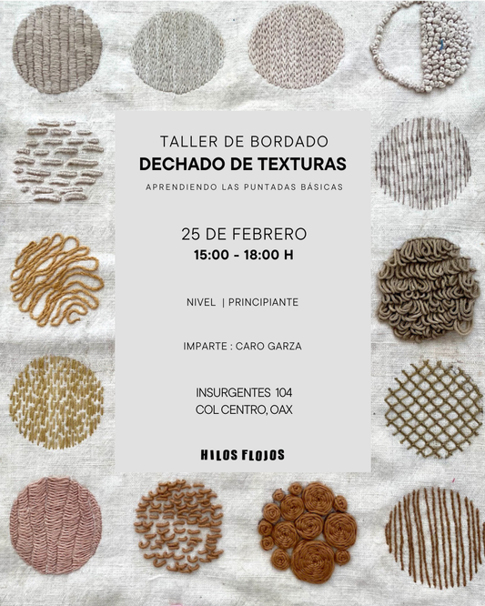 Taller de Bordado: Dechado de Texturas – Aprendiendo Puntadas Básicas
